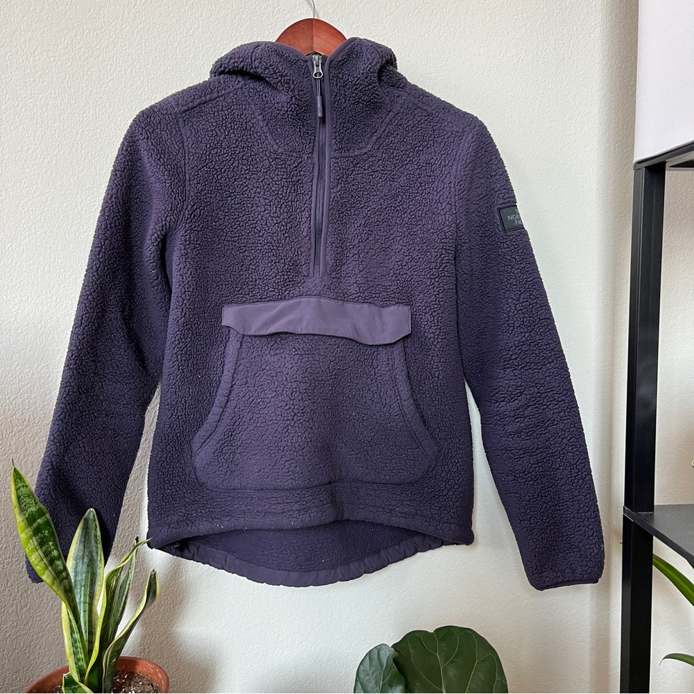 The North Face Campshire Sherpa Fleece Hooded Jacket Purple